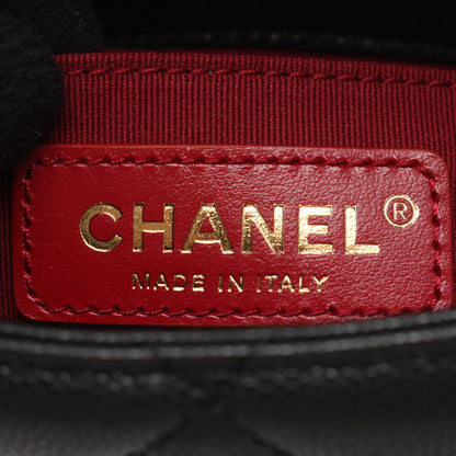 マトラッセ チェーンショルダーバッグ メダル装飾 キャビアスキン ブラック ゴールド金具 シャネル バッグ CHANEL