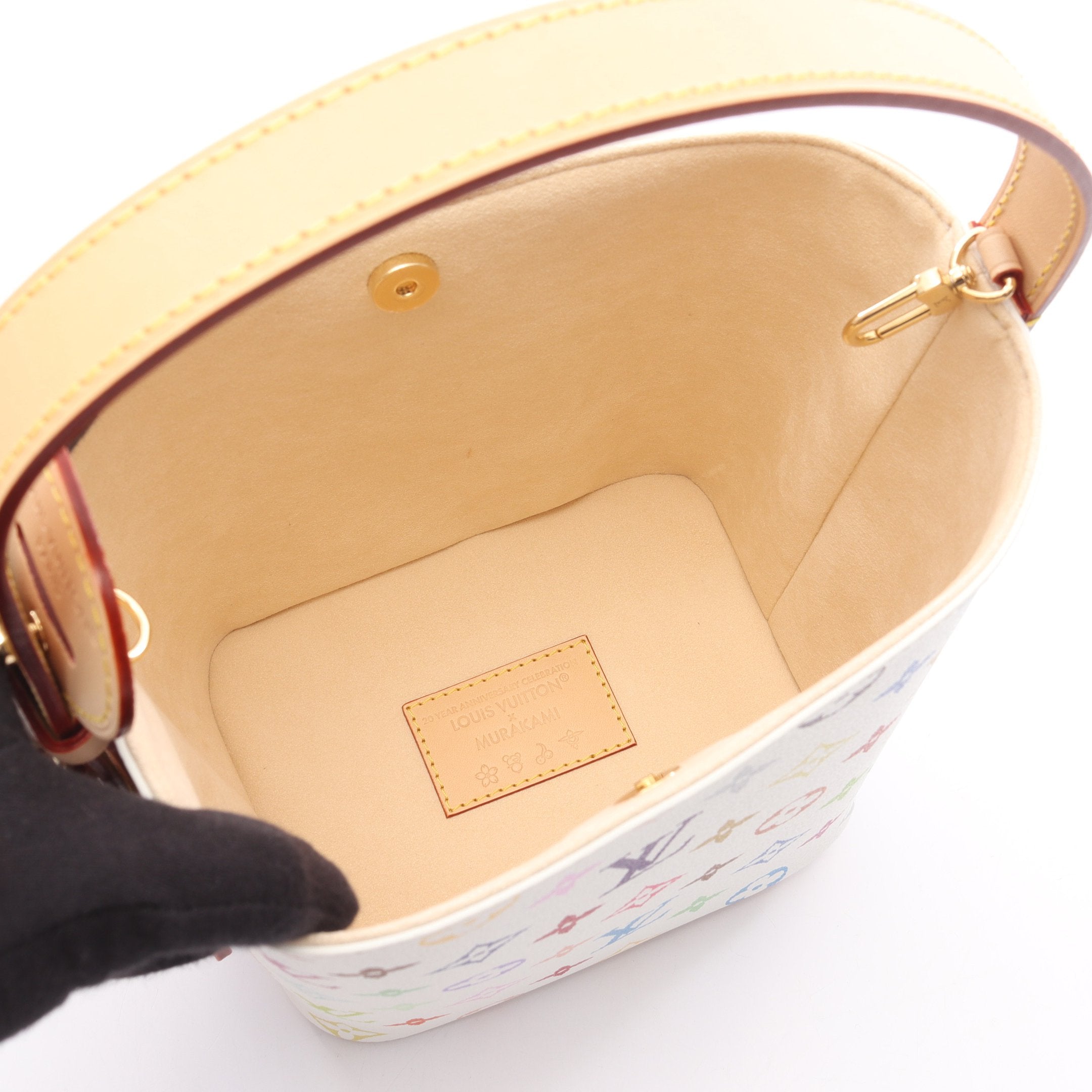 LOUIS VUITTON ルイヴィトン LVロマンス オールインBB ハンドバッグ ホワイト×ブラウン レザー×PVC M15130 ゴールド金具 コンパクトでも収納力抜群☆】ルイヴィトン オール・イン BB (Louis