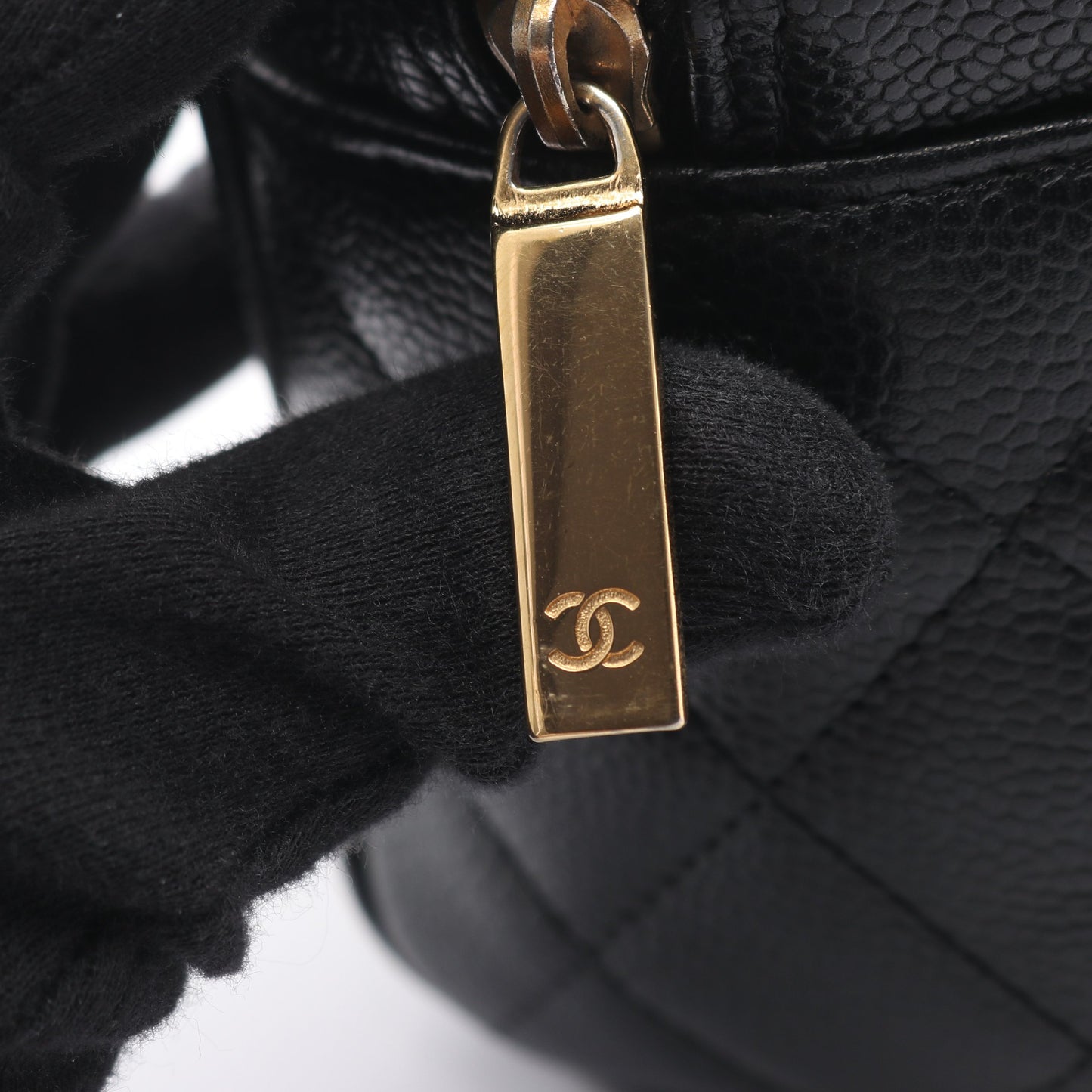 マトラッセ ハンドバッグ ミニボストンバッグ キャビアスキン ブラック ゴールド金具 シャネル バッグ CHANEL