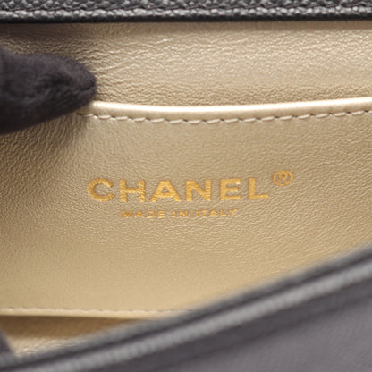 ココマーク ウエストバッグ ボディバッグ キャビアスキン ブラック ゴールド金具 シャネル バッグ CHANEL