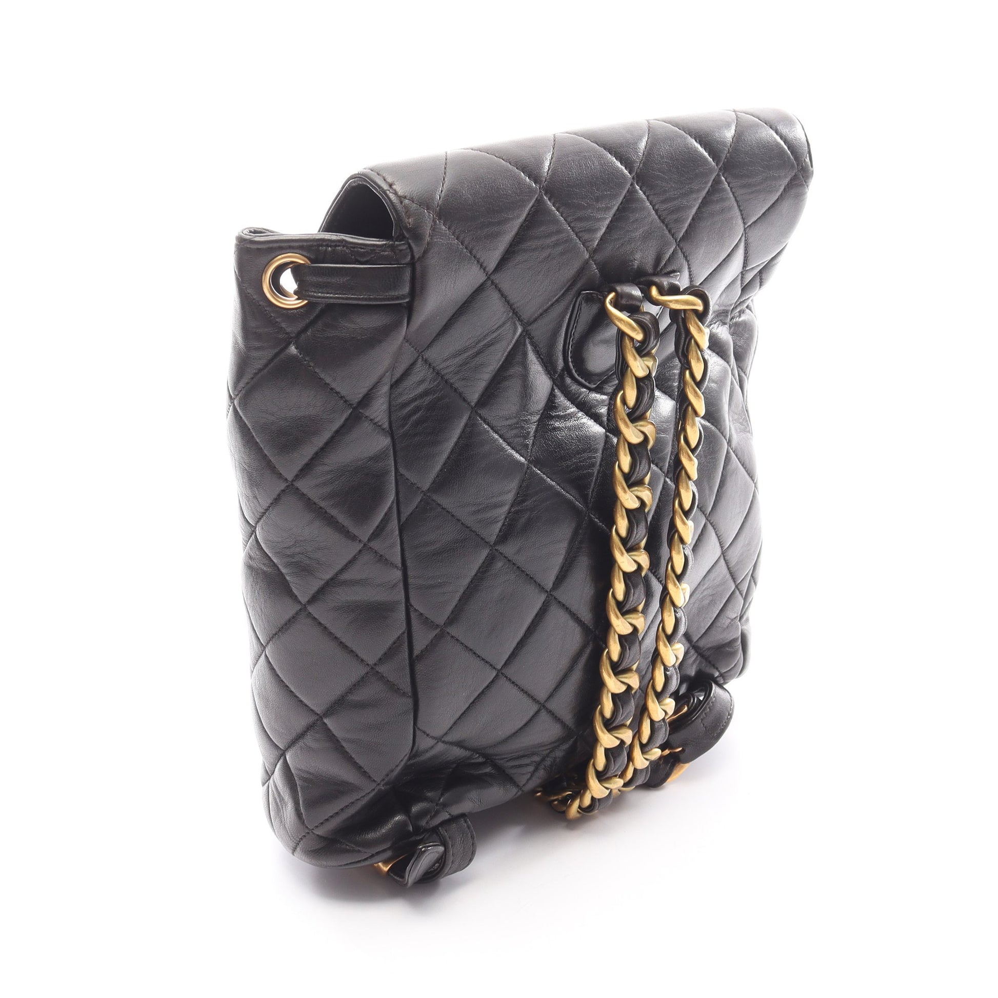 マトラッセ バックパック リュックサック ラムスキン ブラック ゴールド金具 シャネル バッグ CHANEL