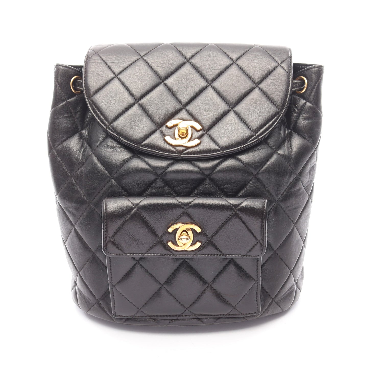 マトラッセ バックパック リュックサック ラムスキン ブラック ゴールド金具 シャネル バッグ CHANEL