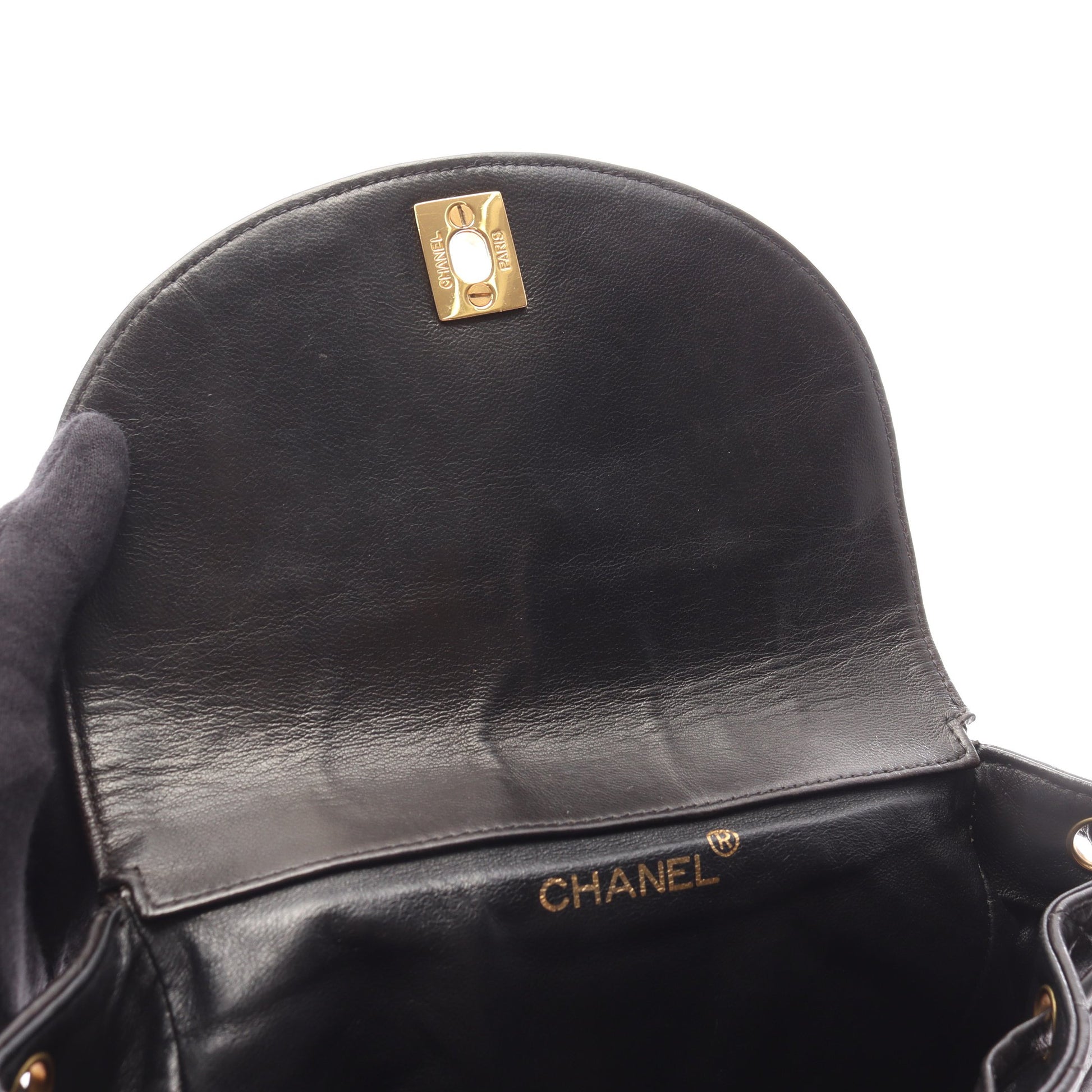 マトラッセ バックパック リュックサック ラムスキン ブラック ゴールド金具 シャネル バッグ CHANEL