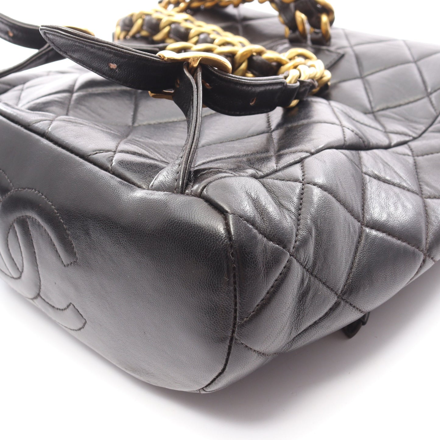 マトラッセ バックパック リュックサック ラムスキン ブラック ゴールド金具 シャネル バッグ CHANEL