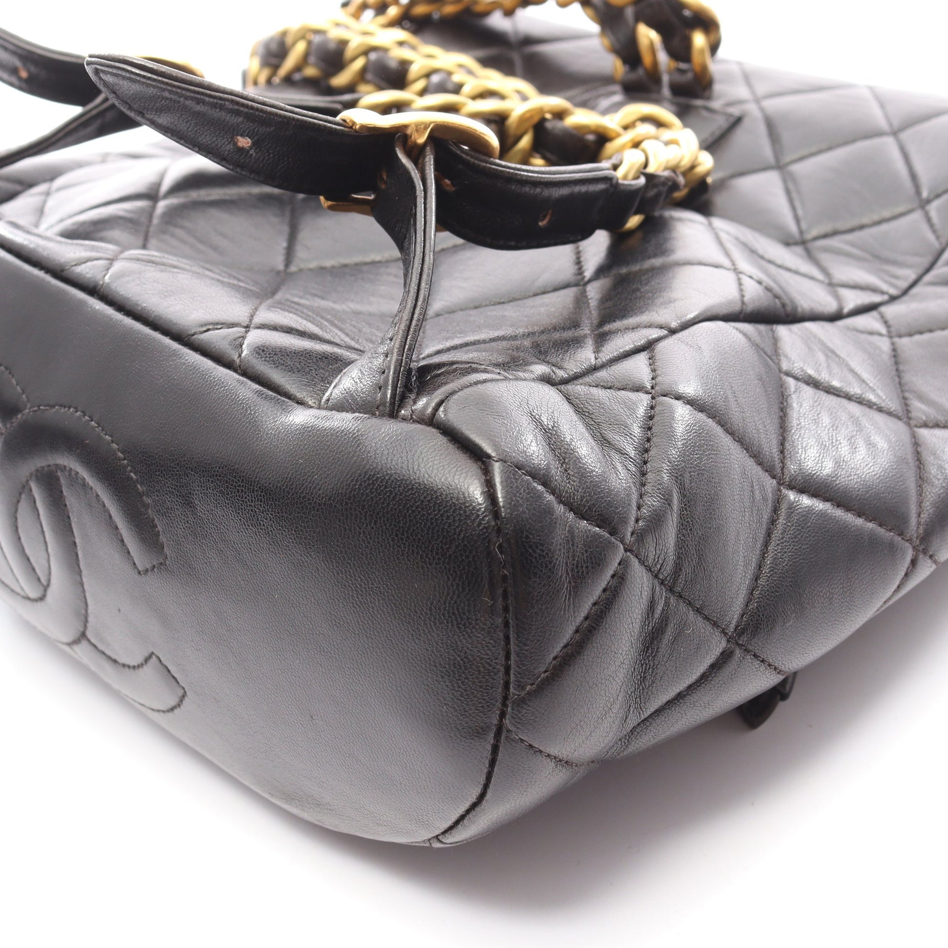 マトラッセ バックパック リュックサック ラムスキン ブラック ゴールド金具 シャネル バッグ CHANEL