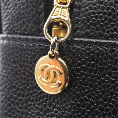ココマーク バニティバッグ ハンドバッグ キャビアスキン ブラック ゴールド金具 2WAY シャネル バッグ CHANEL