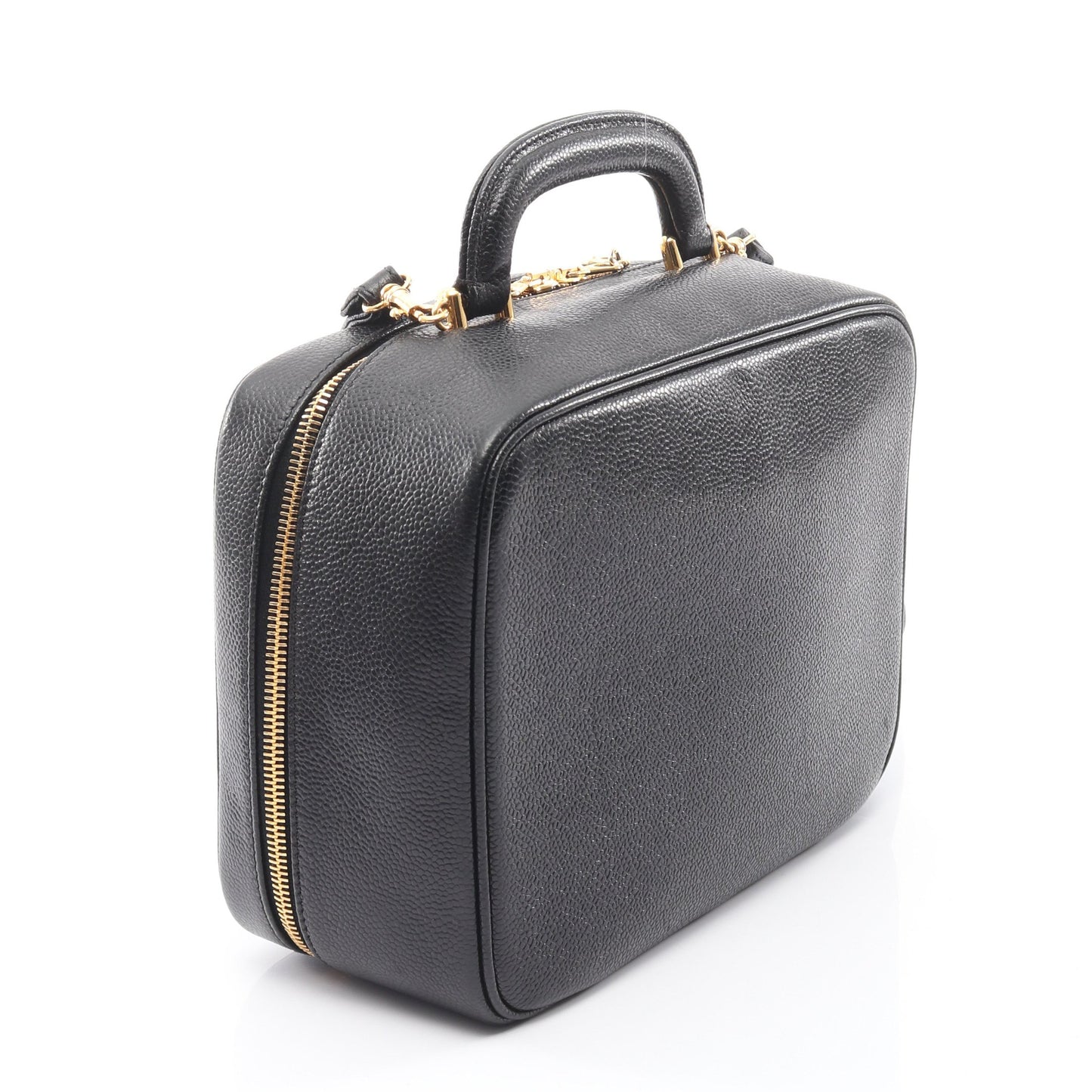 ココマーク バニティバッグ ハンドバッグ キャビアスキン ブラック ゴールド金具 2WAY シャネル バッグ CHANEL