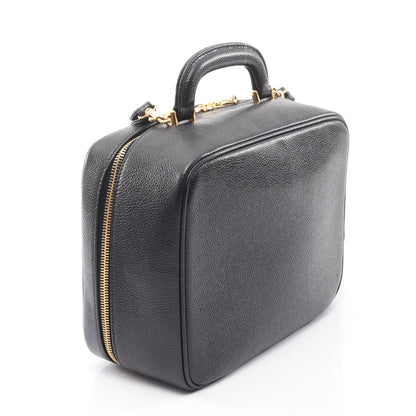 ココマーク バニティバッグ ハンドバッグ キャビアスキン ブラック ゴールド金具 2WAY シャネル バッグ CHANEL