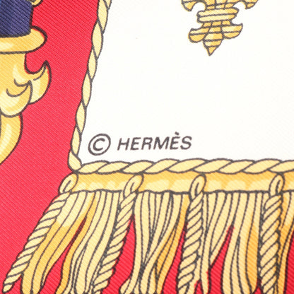 カレ90 VUE DU CARROSSE DE LA GALERE LA REALE スカーフ シルク レッド ホワイト マルチカラー エルメス 財布・小物 HERMES