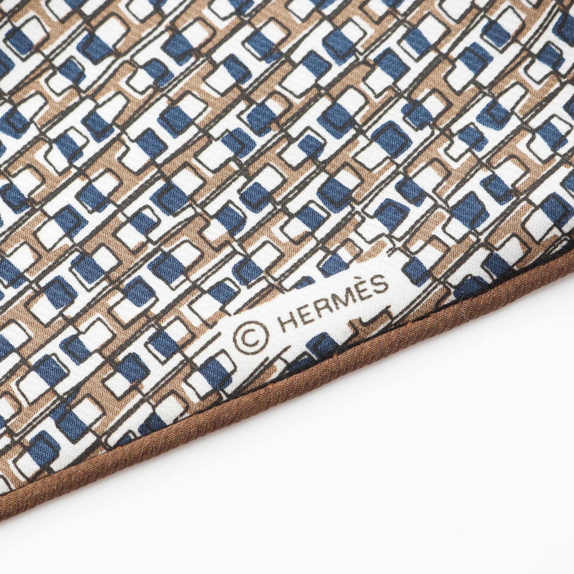 ロザンジュミニ カドリH スカーフ シルク ブラウン マルチカラー エルメス 財布・小物 HERMES