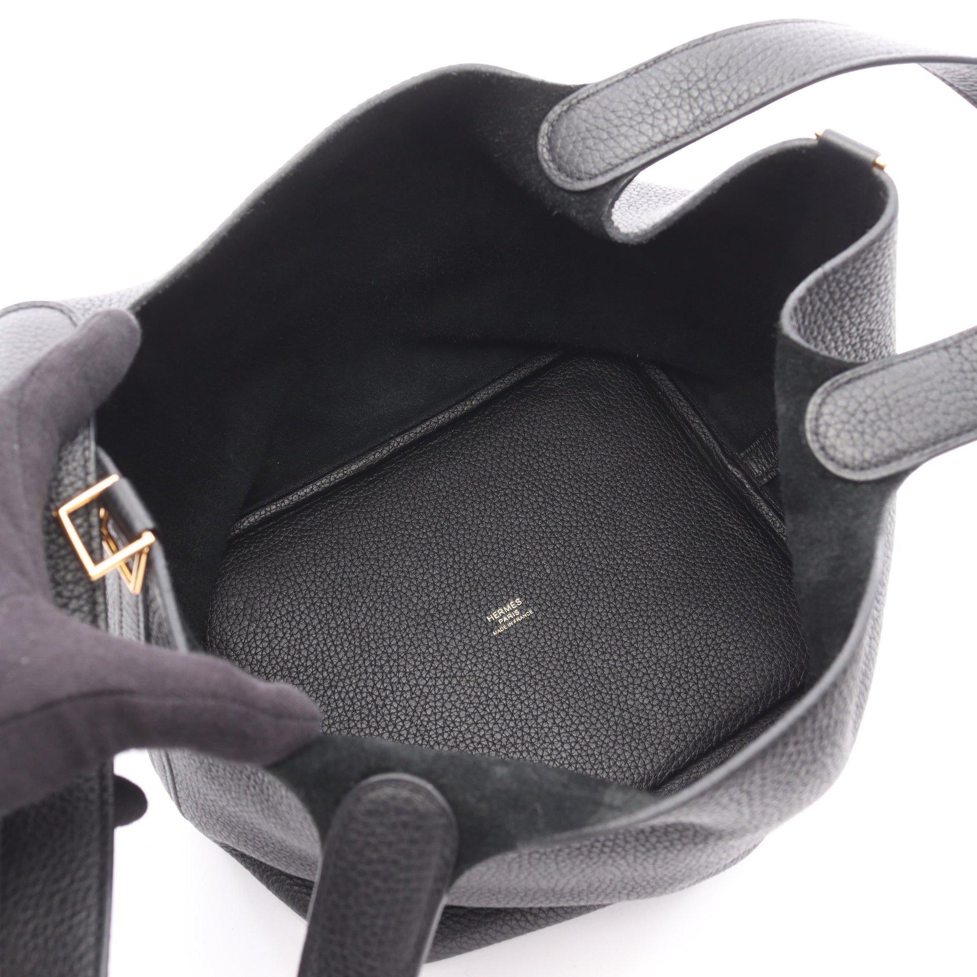 ピコタンロックMM ハンドバッグ トリヨンクレマンス ブラック ゴールド金具 Y刻印 エルメス バッグ HERMES