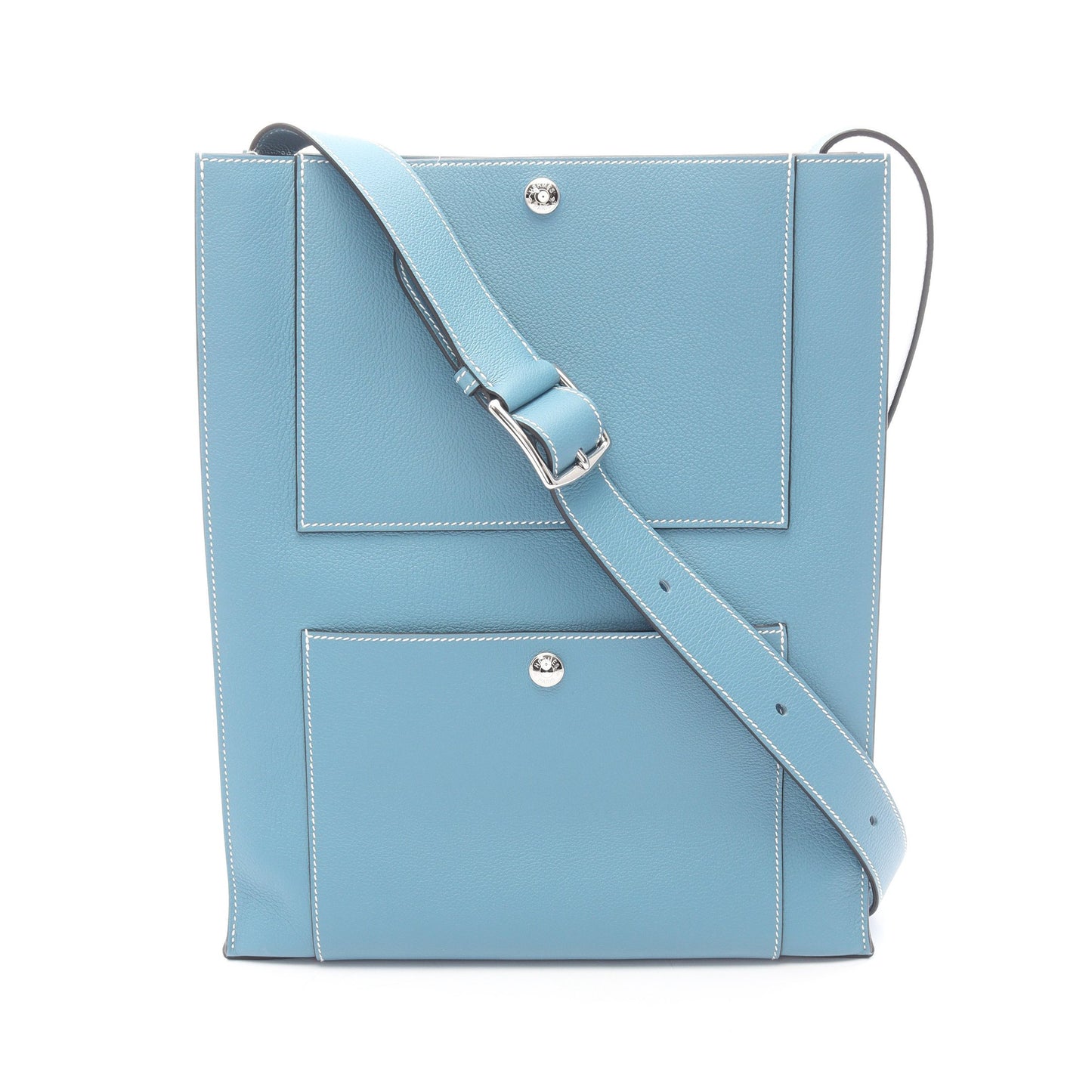 カバッシュ ニューブルージーン ショルダーバッグ エバーカラー ライトブルー シルバー金具 W刻印 エルメス バッグ HERMES