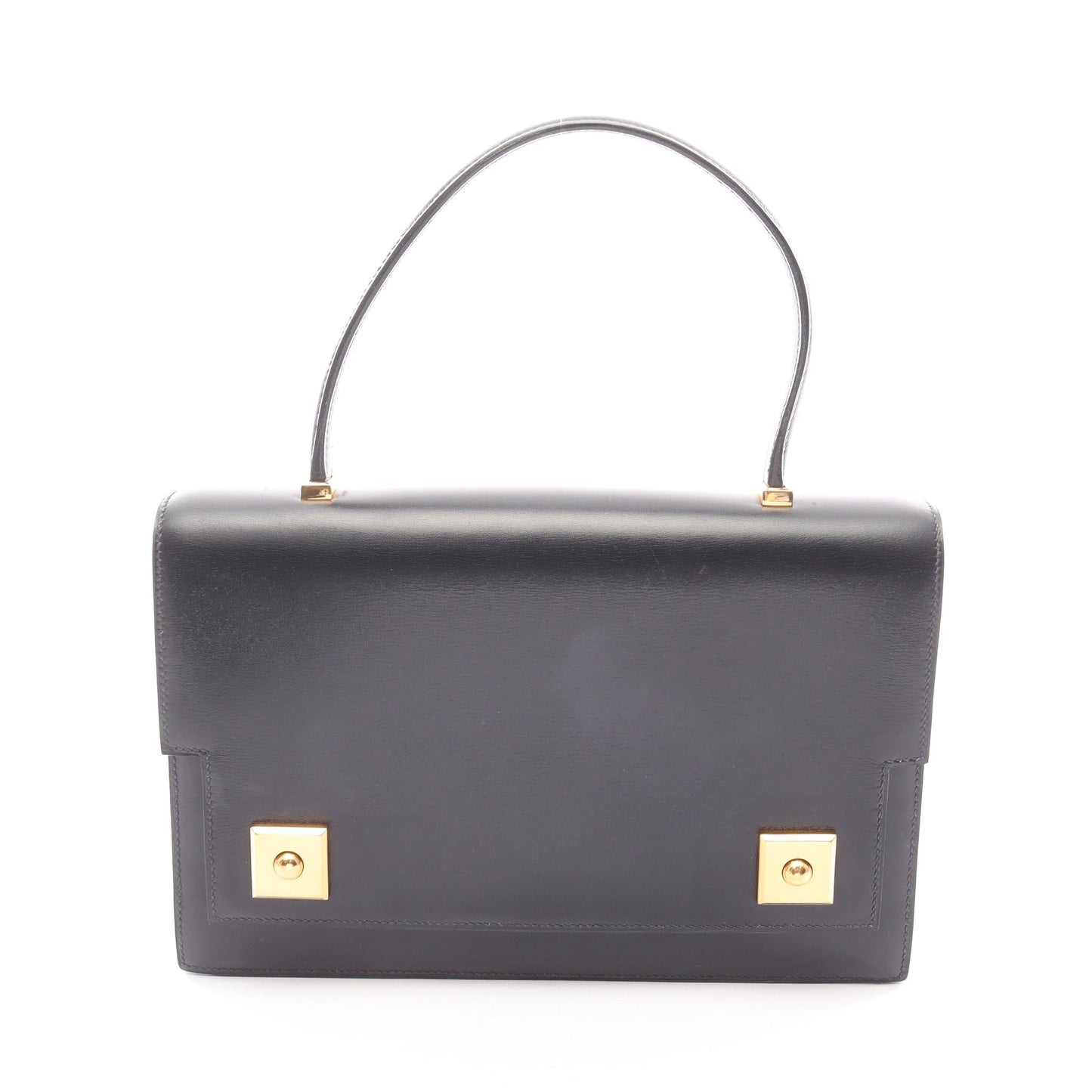 ピアノ ハンドバッグ ボックスカーフ ブラック ゴールド金具 ○J刻印 エルメス バッグ HERMES