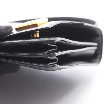 ピアノ ハンドバッグ ボックスカーフ ブラック ゴールド金具 ○J刻印 エルメス バッグ HERMES