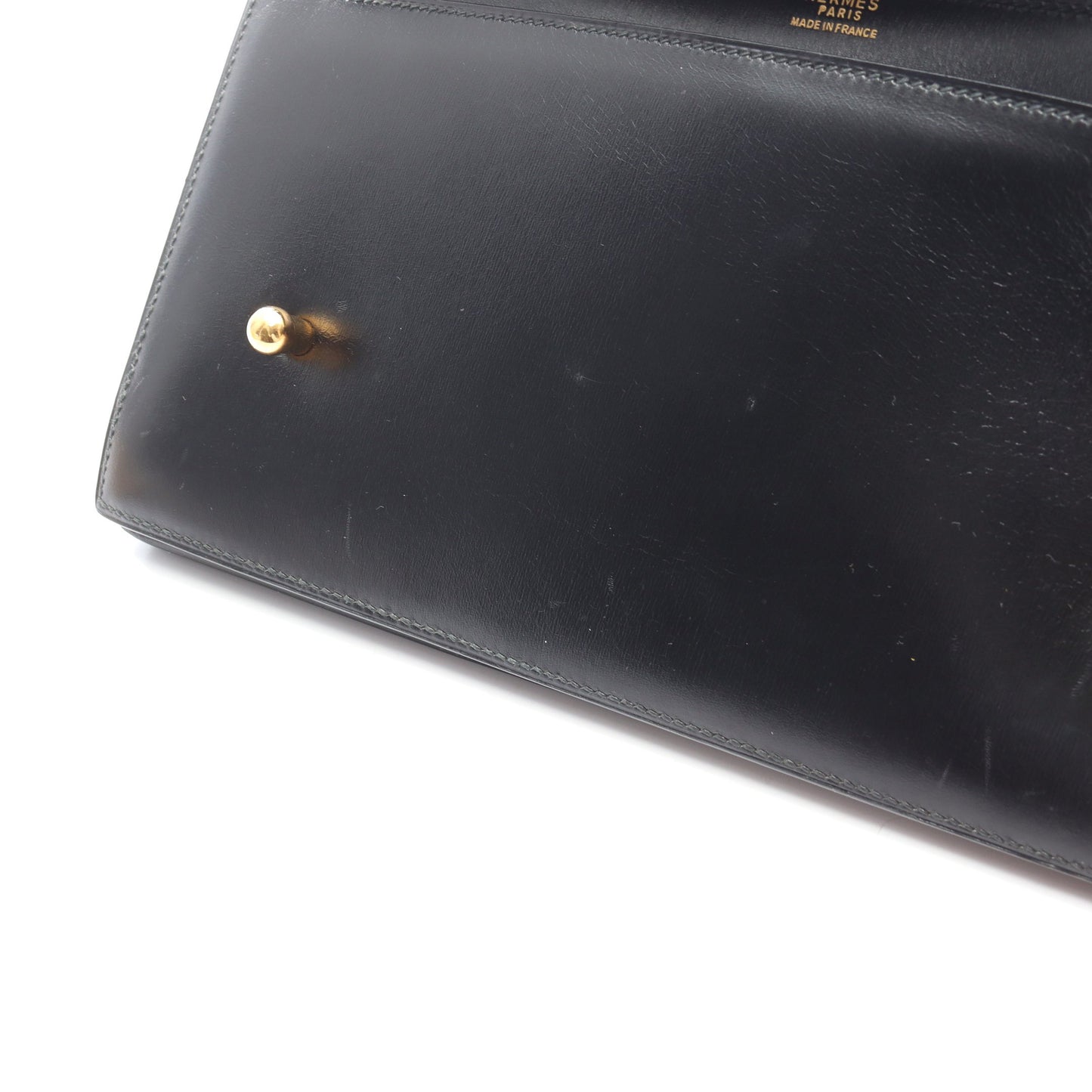 ピアノ ハンドバッグ ボックスカーフ ブラック ゴールド金具 ○J刻印 エルメス バッグ HERMES