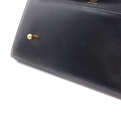 ピアノ ハンドバッグ ボックスカーフ ブラック ゴールド金具 ○J刻印 エルメス バッグ HERMES
