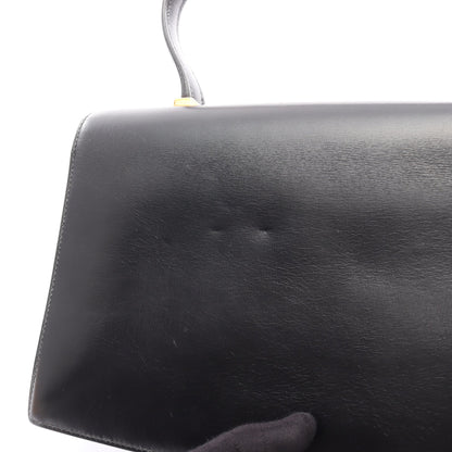 ピアノ ハンドバッグ ボックスカーフ ブラック ゴールド金具 ○J刻印 エルメス バッグ HERMES
