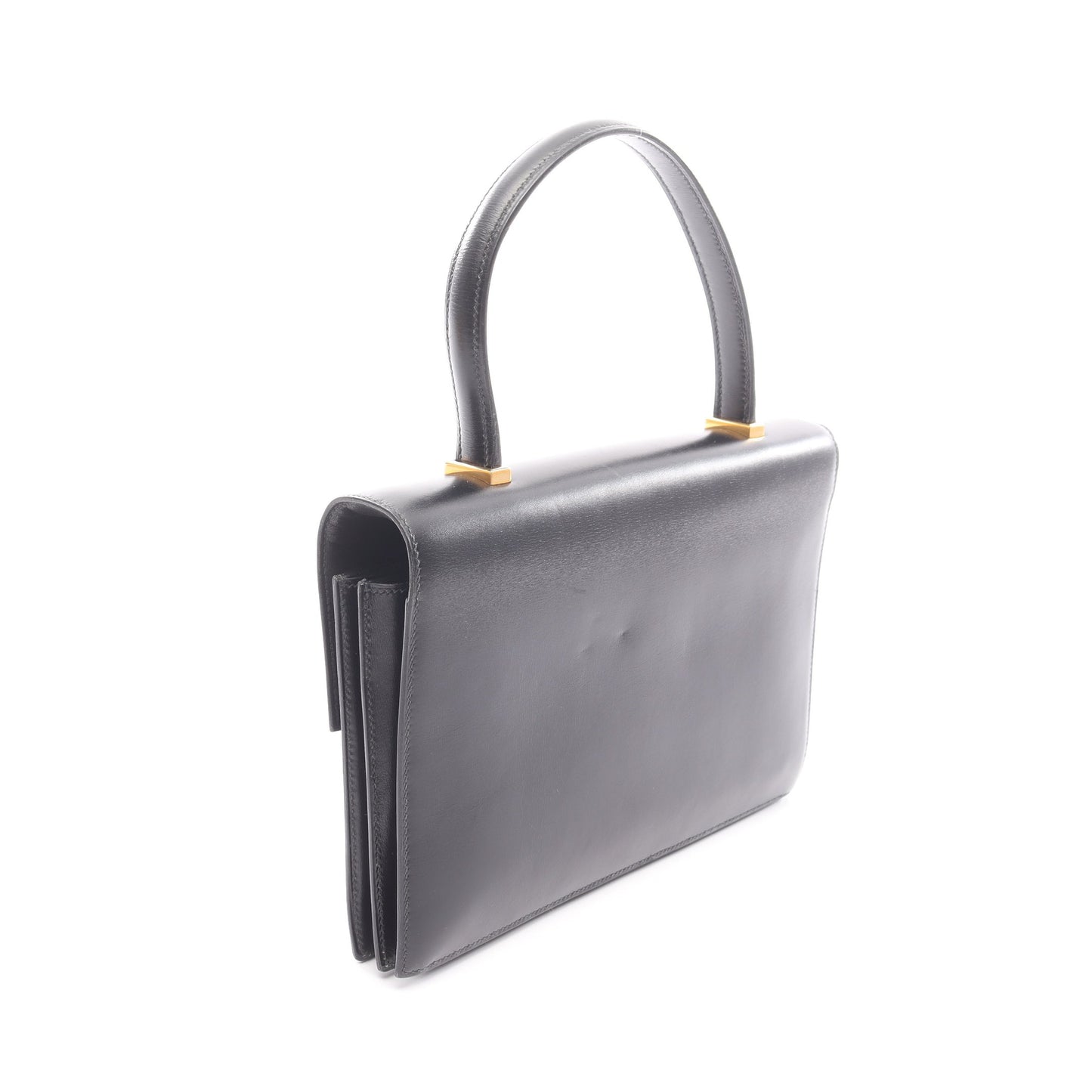 ピアノ ハンドバッグ ボックスカーフ ブラック ゴールド金具 ○J刻印 エルメス バッグ HERMES