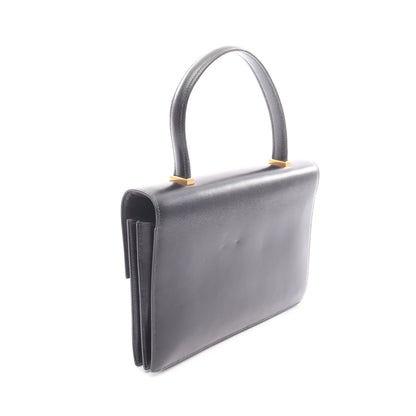 ピアノ ハンドバッグ ボックスカーフ ブラック ゴールド金具 ○J刻印 エルメス バッグ HERMES