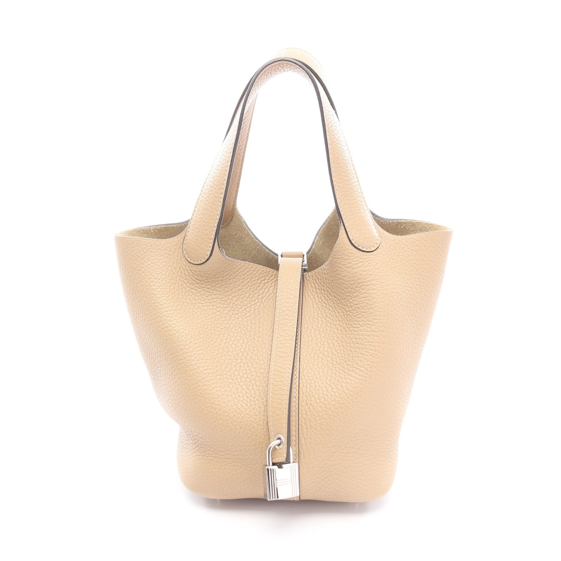 ピコタンロックPM トレンチ ハンドバッグ トリヨンクレマンス ベージュ シルバー金具 X刻印 エルメス バッグ HERMES