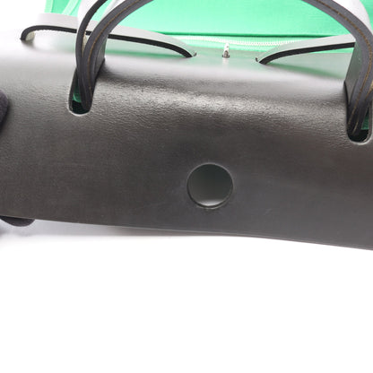 エールバッグジップPM バンブー ハンドバッグ トワルオフィシエ ヴァッシュハンター グリーン ブラック シルバー金具 2WAY D刻印 エルメス バッグ HERMES