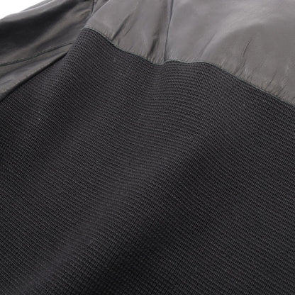 ニット切替 ブルゾン レザージャケット レザー ブラック エンポリオアルマーニ アウター EMPORIO ARMANI