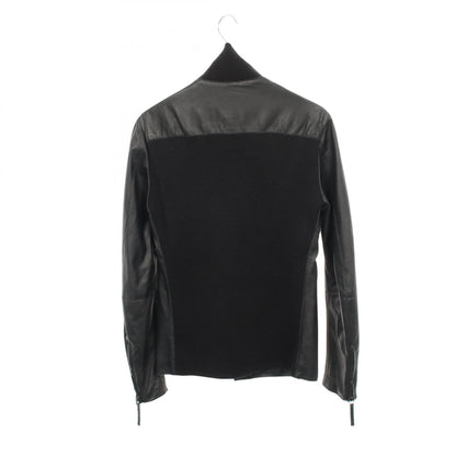 ニット切替 ブルゾン レザージャケット レザー ブラック エンポリオアルマーニ アウター EMPORIO ARMANI