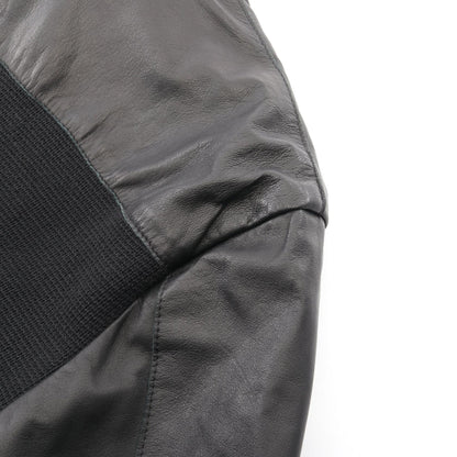 ニット切替 ブルゾン レザージャケット レザー ブラック エンポリオアルマーニ アウター EMPORIO ARMANI