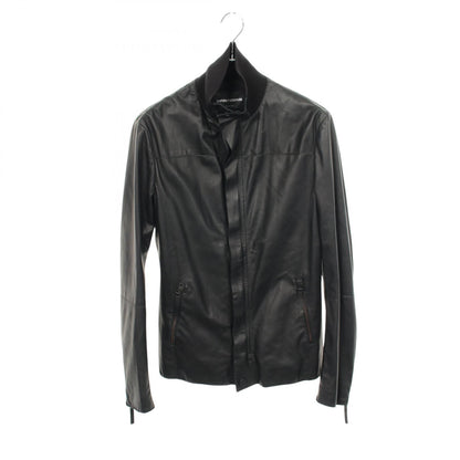 ニット切替 ブルゾン レザージャケット レザー ブラック エンポリオアルマーニ アウター EMPORIO ARMANI