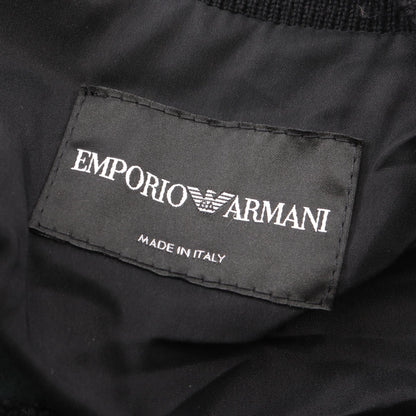 ニット切替 ブルゾン レザージャケット レザー ブラック エンポリオアルマーニ アウター EMPORIO ARMANI