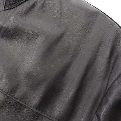 ニット切替 ブルゾン レザージャケット レザー ブラック エンポリオアルマーニ アウター EMPORIO ARMANI