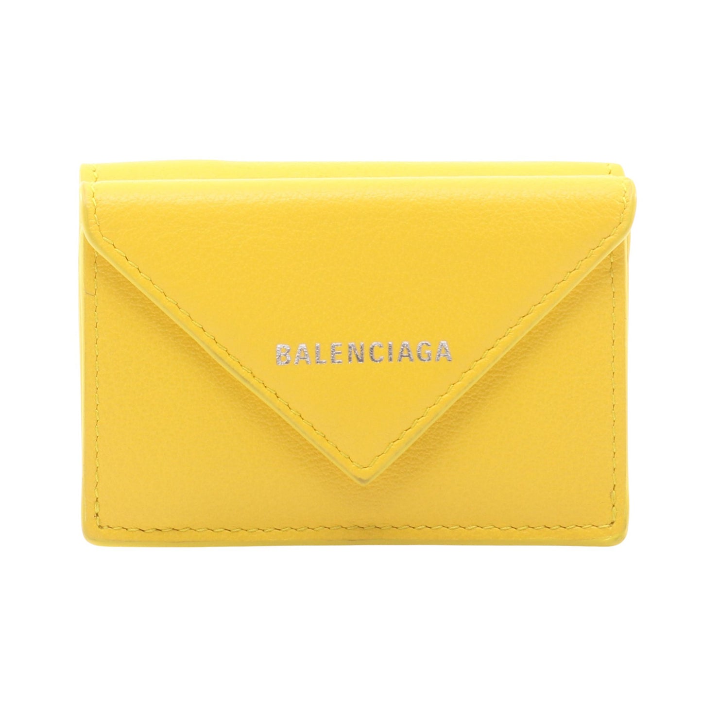 ペーパーミニウォレット 三つ折り財布 レザー イエロー バレンシアガ 財布・小物 BALENCIAGA