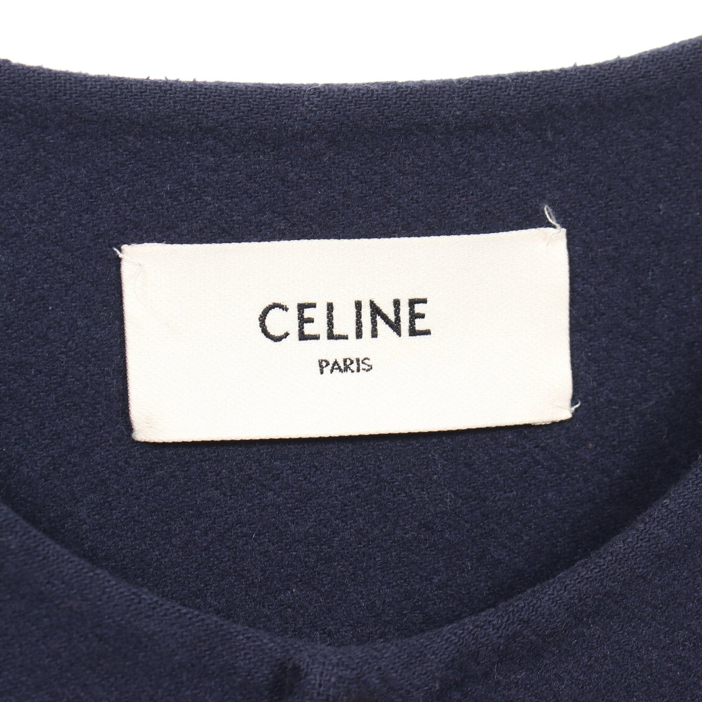 サルキー刺繍 ノーカラージャケット カシミヤ ネイビー セリーヌ アウター CELINE