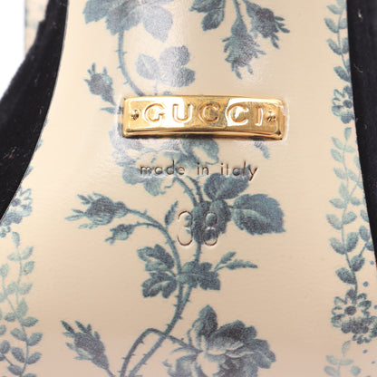タイガーヘッド サンダル ベロア レザー ブラック グッチ シューズ GUCCI