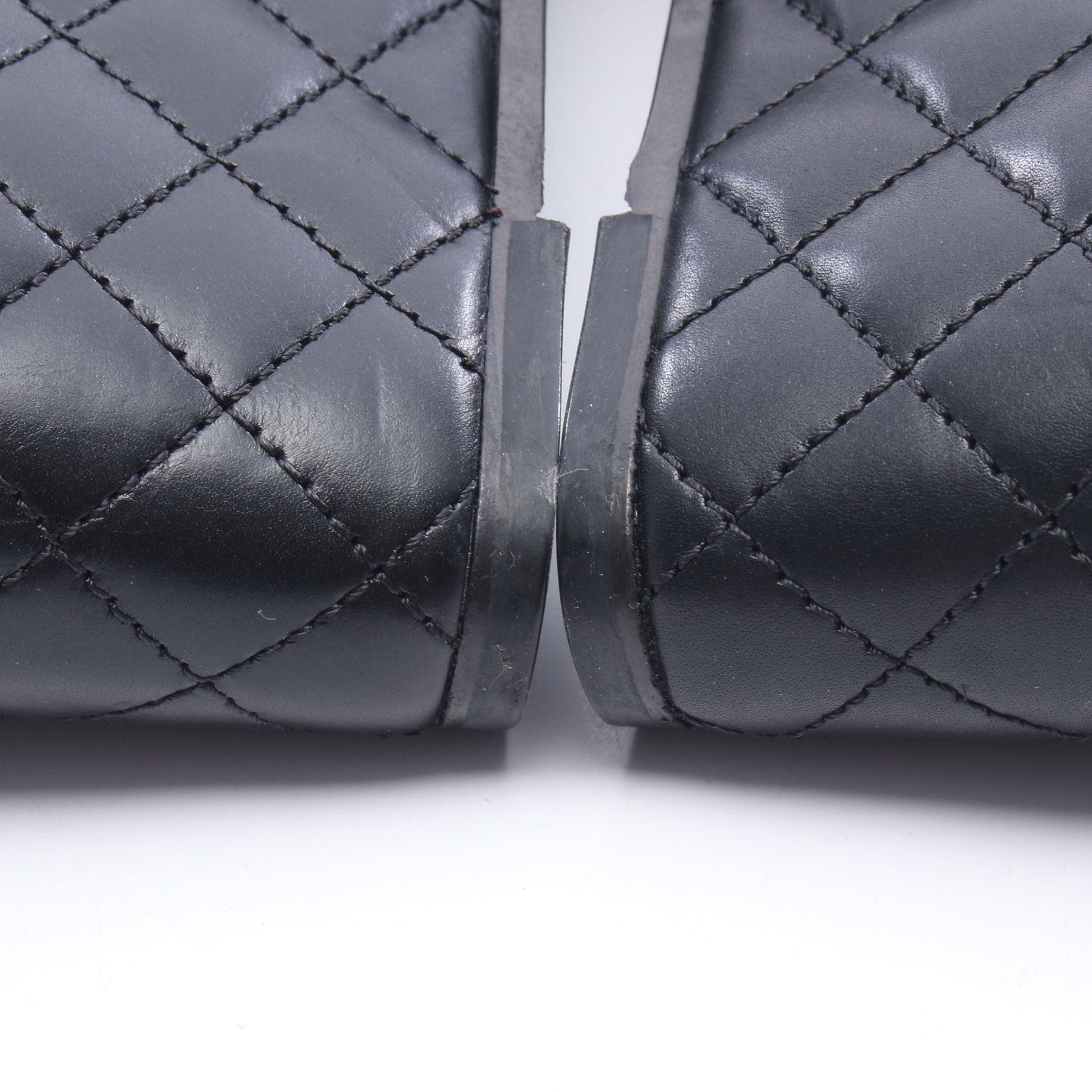 マトラッセ ウェッジソール サンダル レザー ブラック ゴールド シャネル シューズ CHANEL