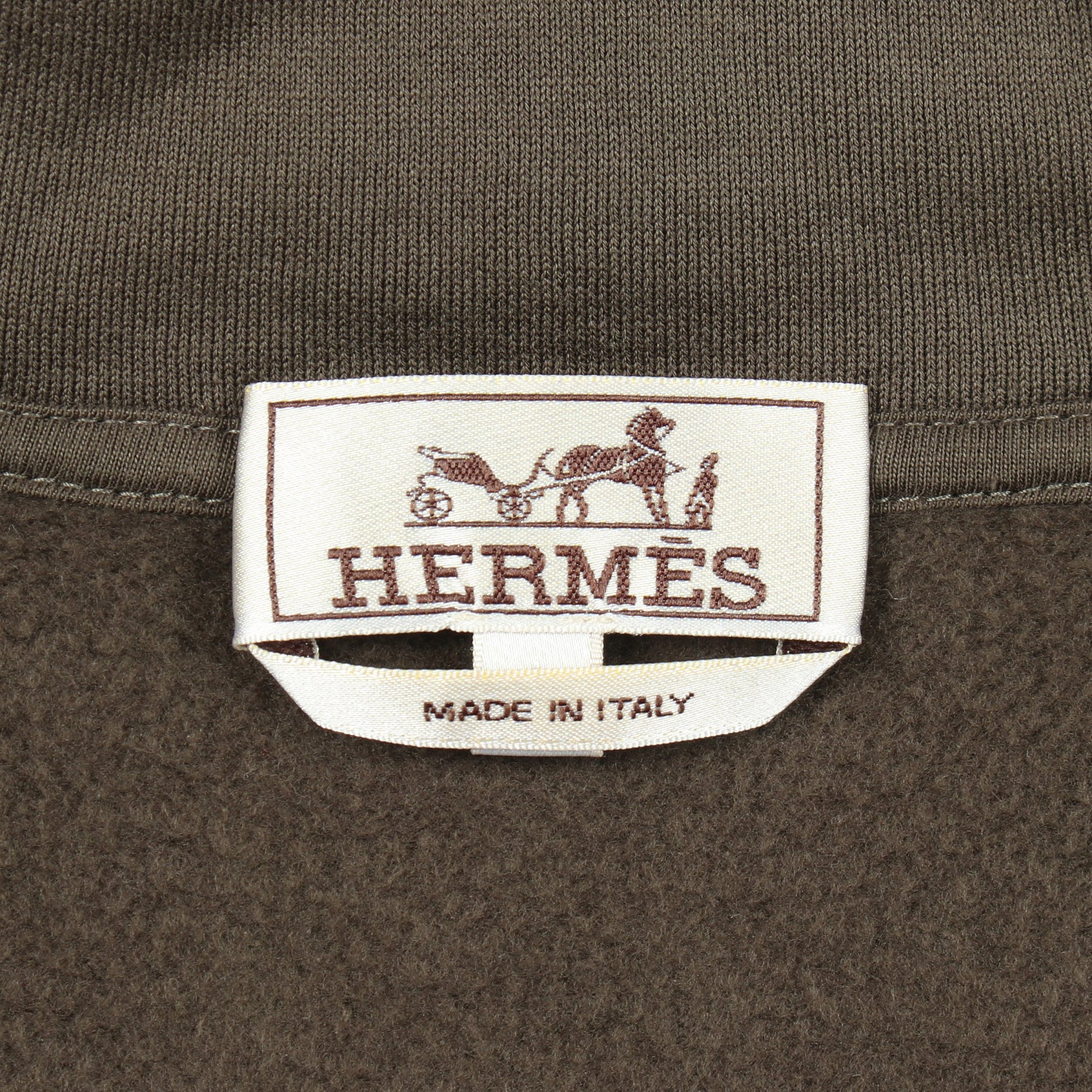 ランH 裏起毛 ジップアップパーカー コットン グレーグリーン ブラック エルメス トップス HERMES