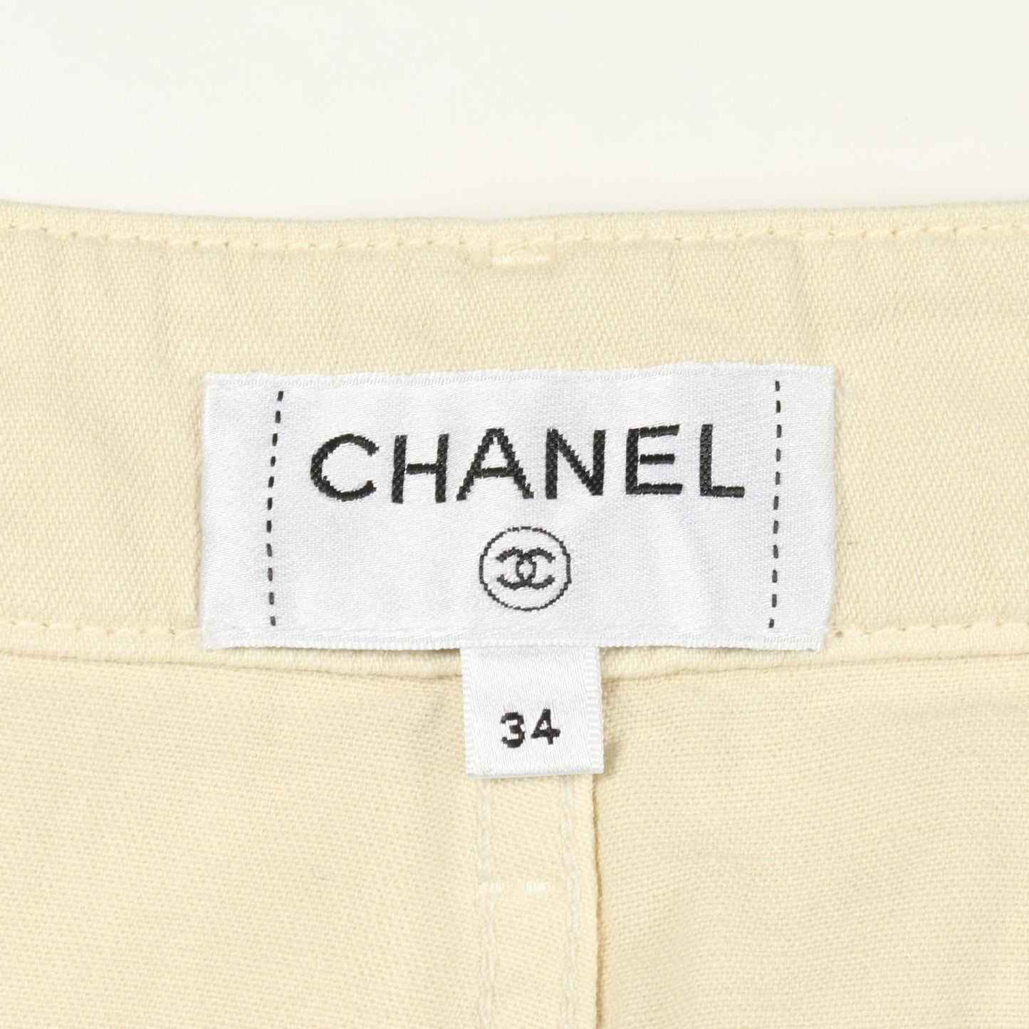 ココマークボタン ワイドパンツ コットン アイボリー シャネル ボトムス CHANEL