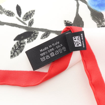 花柄 スカーフ シルク ホワイト レッド マルチカラー シャネル 財布・小物 CHANEL