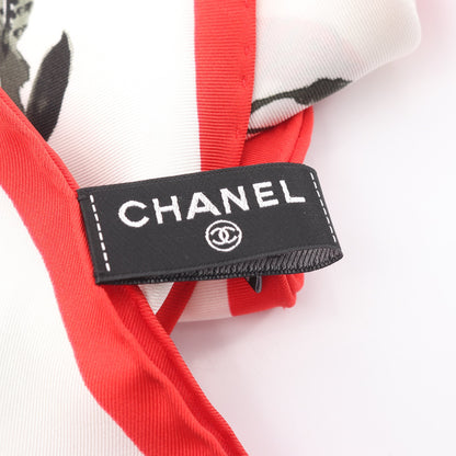 花柄 スカーフ シルク ホワイト レッド マルチカラー シャネル 財布・小物 CHANEL