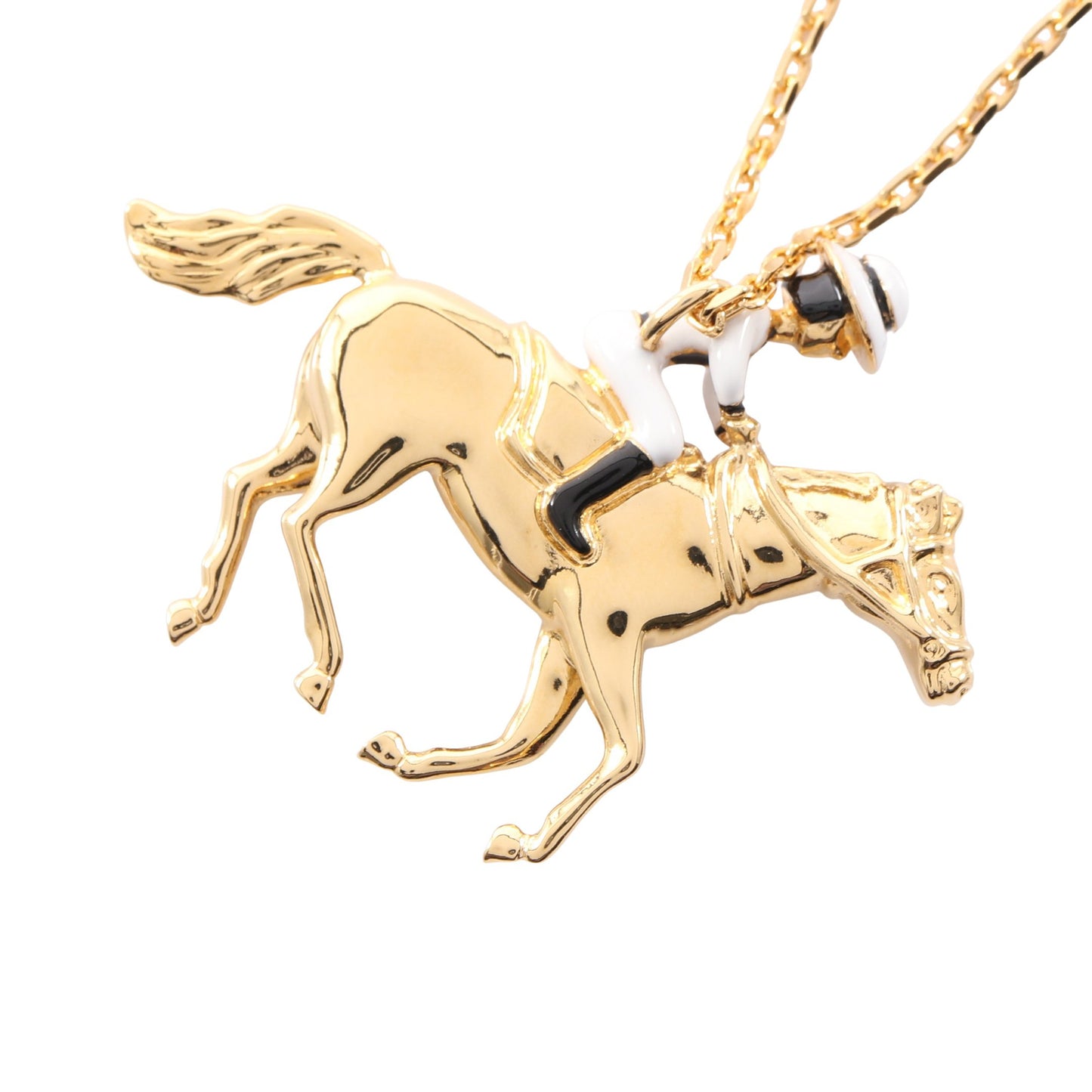 ココマーク 乗馬 ネックレス GP ゴールド ホワイト ブラック L26P シャネル アクセサリー CHANEL