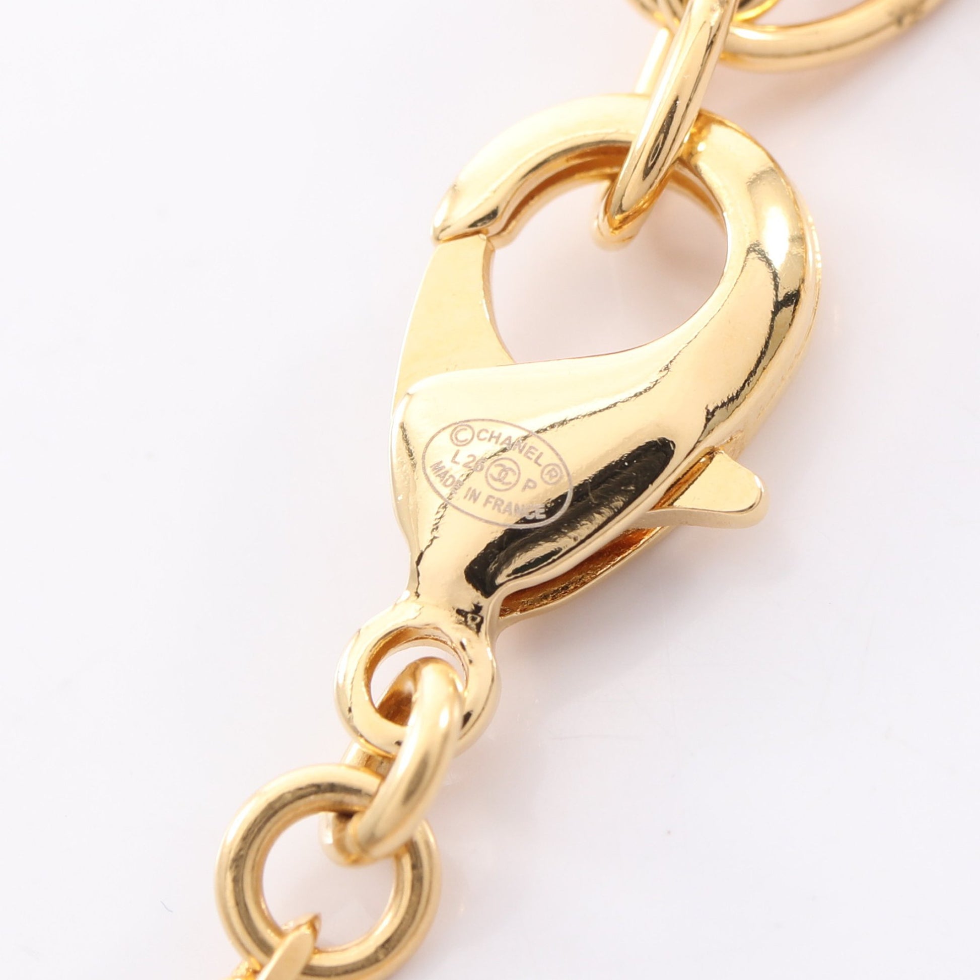 ココマーク 乗馬 ネックレス GP ゴールド ホワイト ブラック L26P シャネル アクセサリー CHANEL