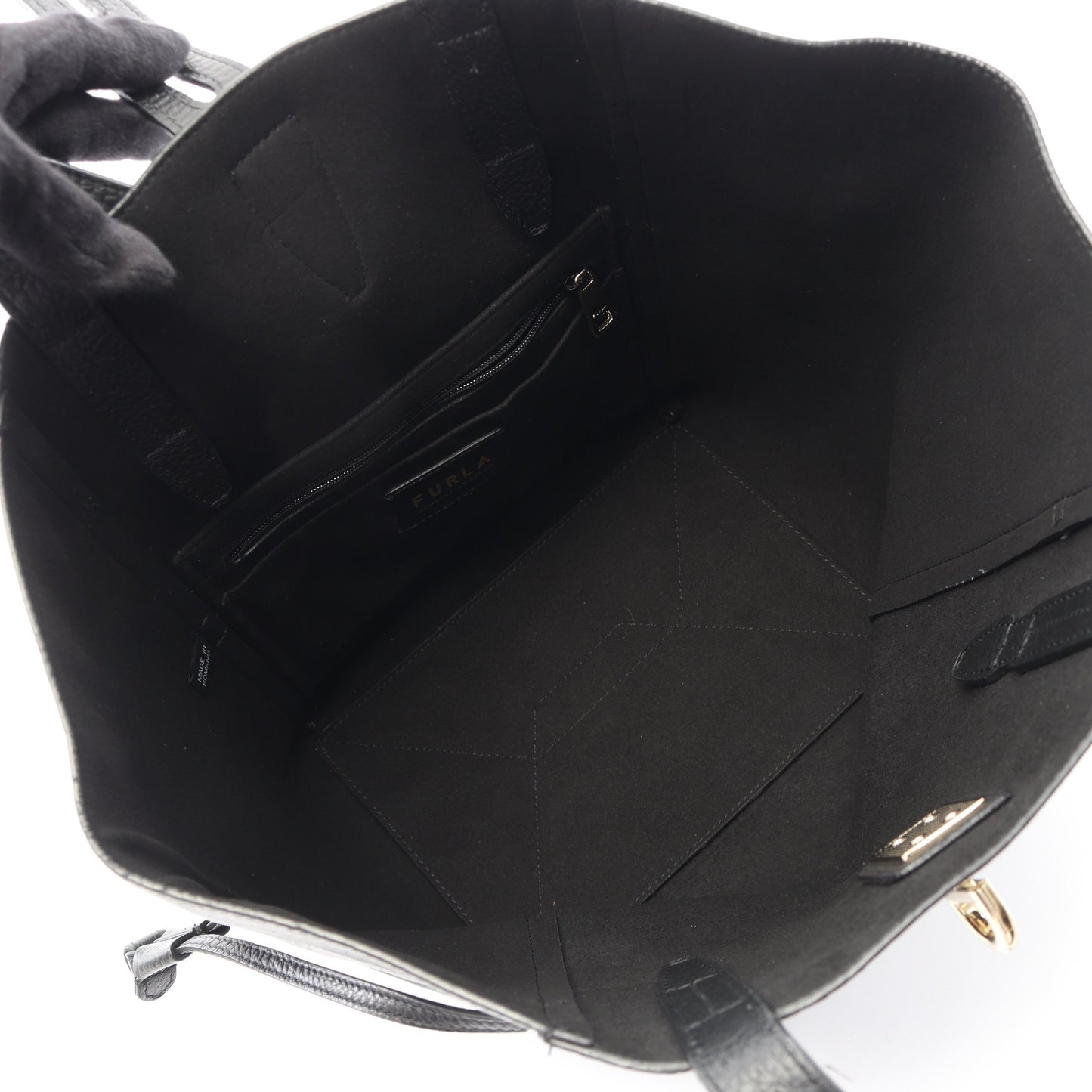 NET ネット M ショルダーバッグ トートバッグ レザー ブラック フルラ バッグ FURLA