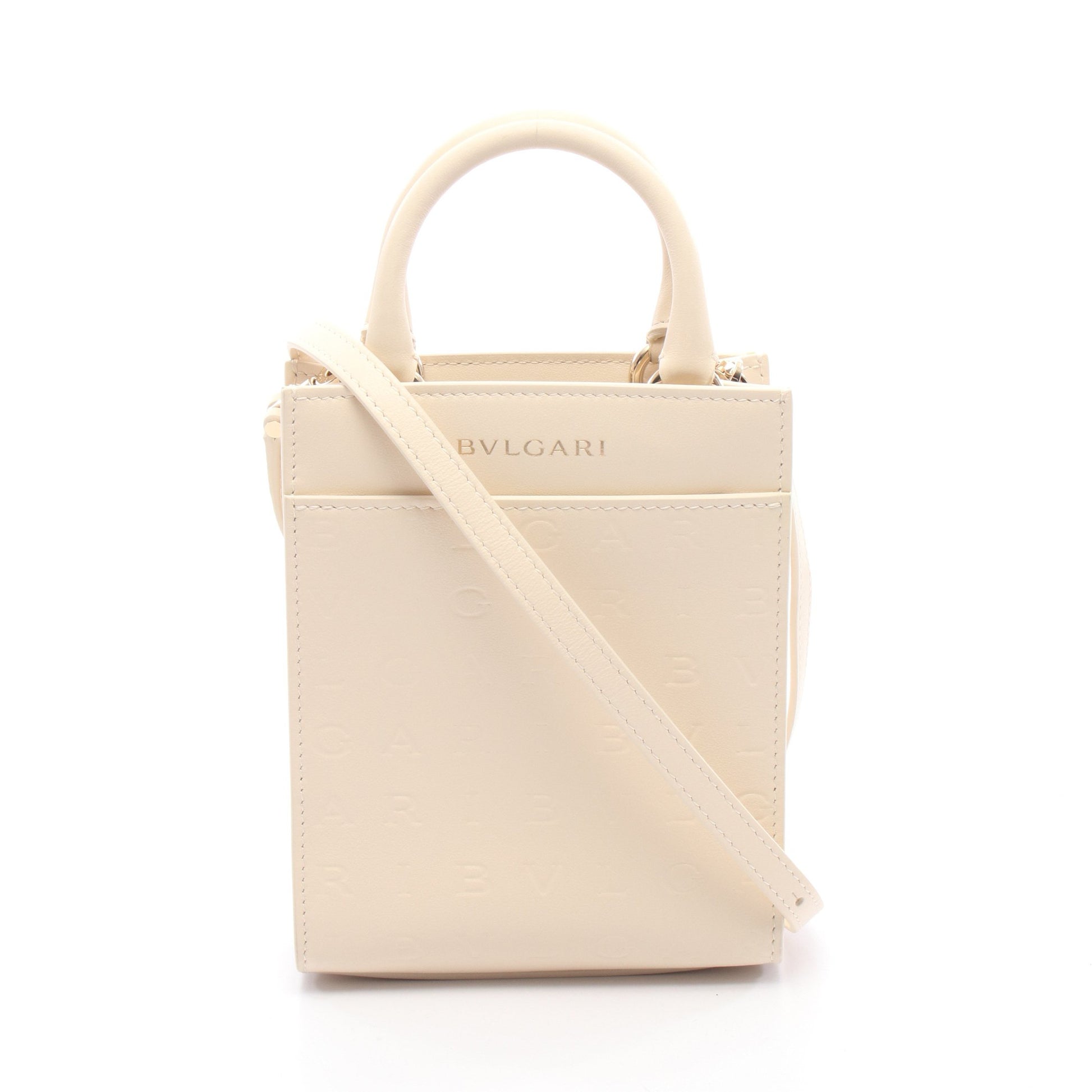 インフィニートゥム ミニ ハンドバッグ レザー アイボリー 2WAY ブルガリ バッグ BVLGARI