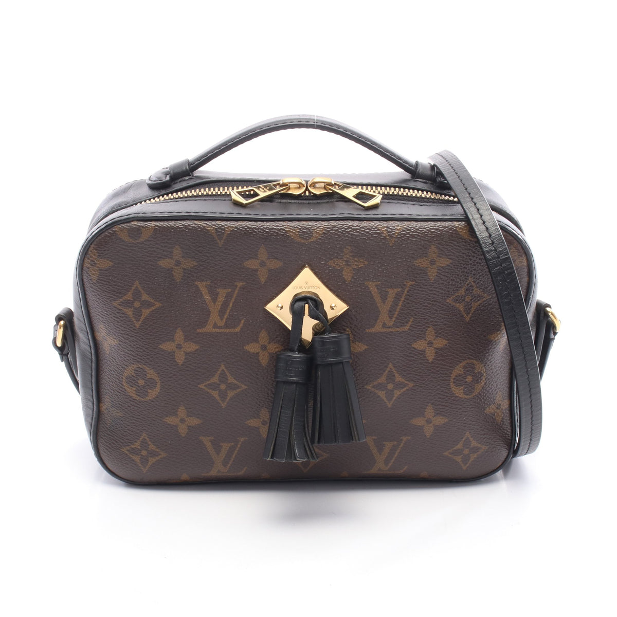 サントンジュ モノグラム ノワール ショルダーバッグ PVC レザー ブラウン ブラック ルイヴィトン バッグ LOUIS VUITTON