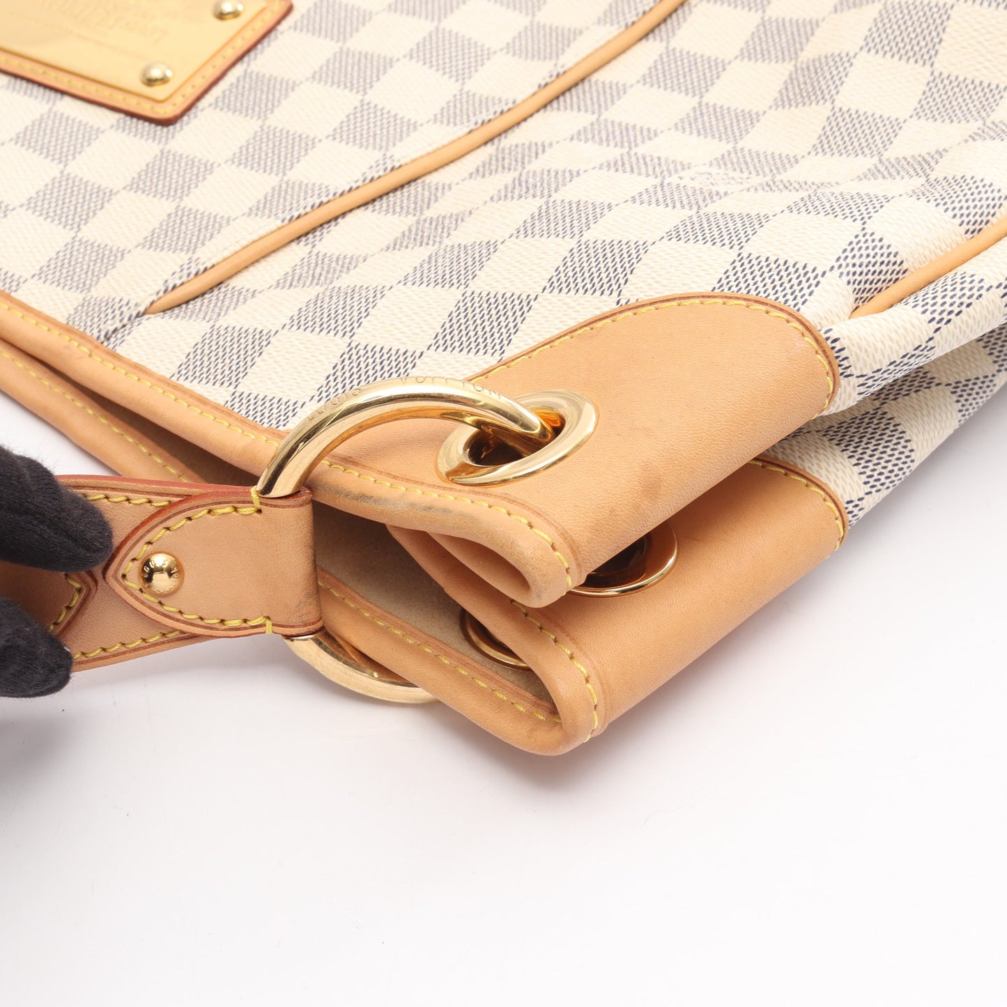 ガリエラGM ダミエアズール ワンショルダーバッグ PVC レザー ホワイト ルイヴィトン バッグ LOUIS VUITTON