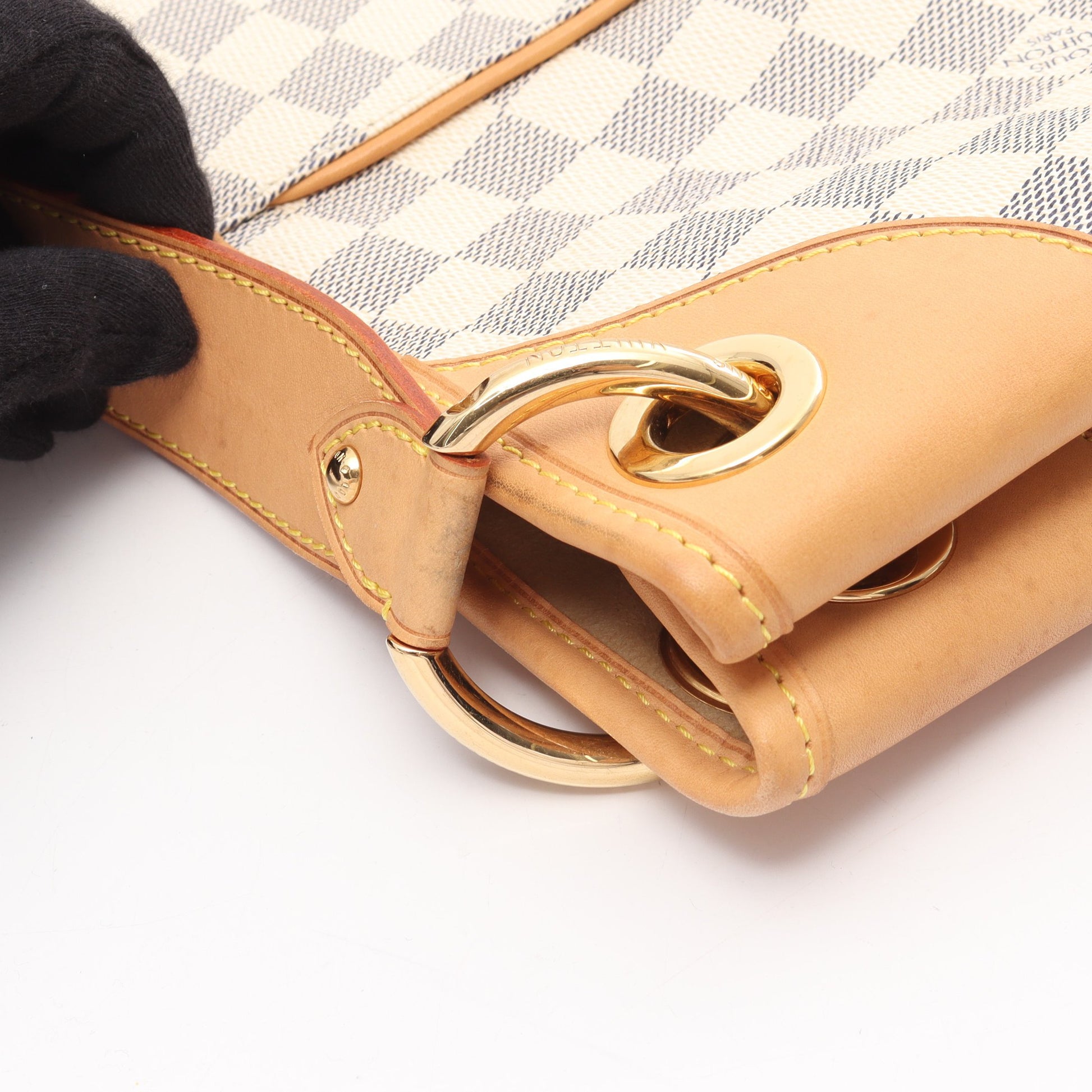 ガリエラGM ダミエアズール ワンショルダーバッグ PVC レザー ホワイト ルイヴィトン バッグ LOUIS VUITTON