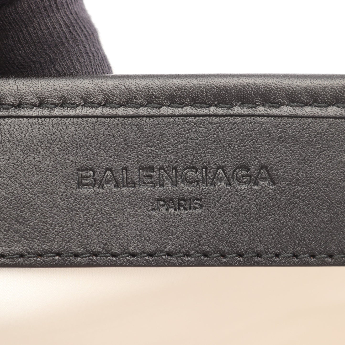 NAVY CABAS ネイビーカバ M ハンドバッグ トートバッグ キャンバス レザー オフホワイト ブラック バレンシアガ バッグ BALENCIAGA