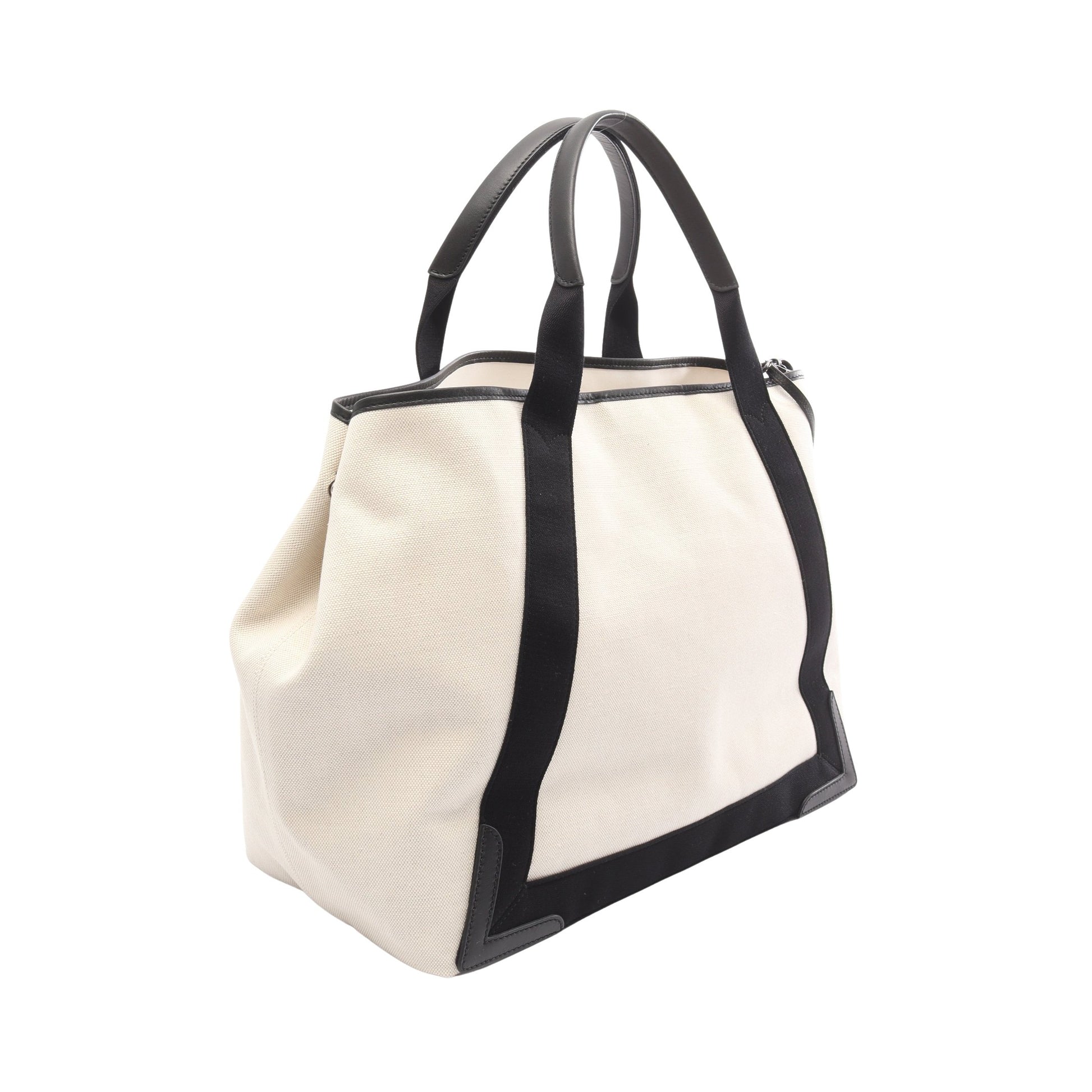 NAVY CABAS ネイビーカバ M ハンドバッグ トートバッグ キャンバス レザー オフホワイト ブラック バレンシアガ バッグ BALENCIAGA