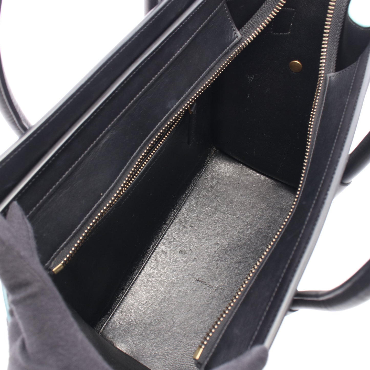 ラゲージ マイクロショッパー ハンドバッグ トートバッグ レザー ヌバック ブラック アイボリー ライトブルー セリーヌ バッグ CELINE
