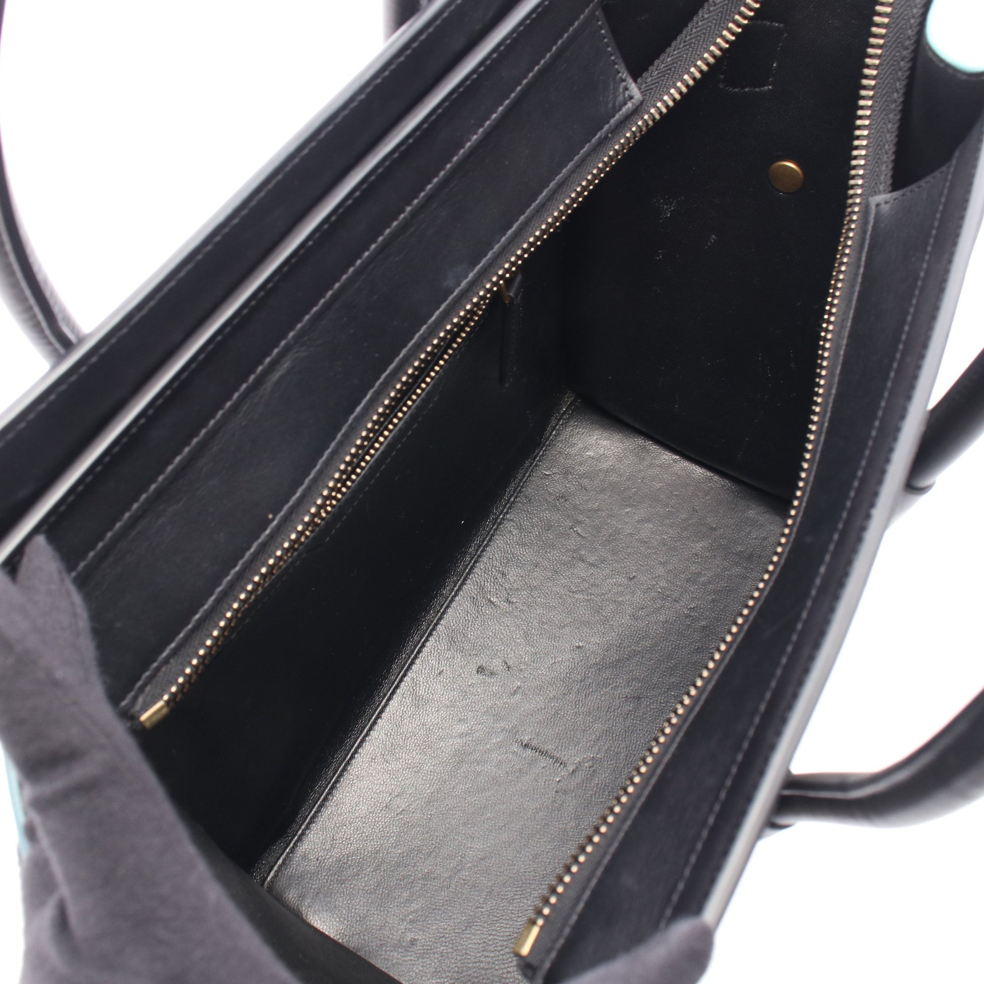 ラゲージ マイクロショッパー ハンドバッグ トートバッグ レザー ヌバック ブラック アイボリー ライトブルー セリーヌ バッグ CELINE